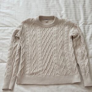 J. Crew Ivory Cable Knit Sweater